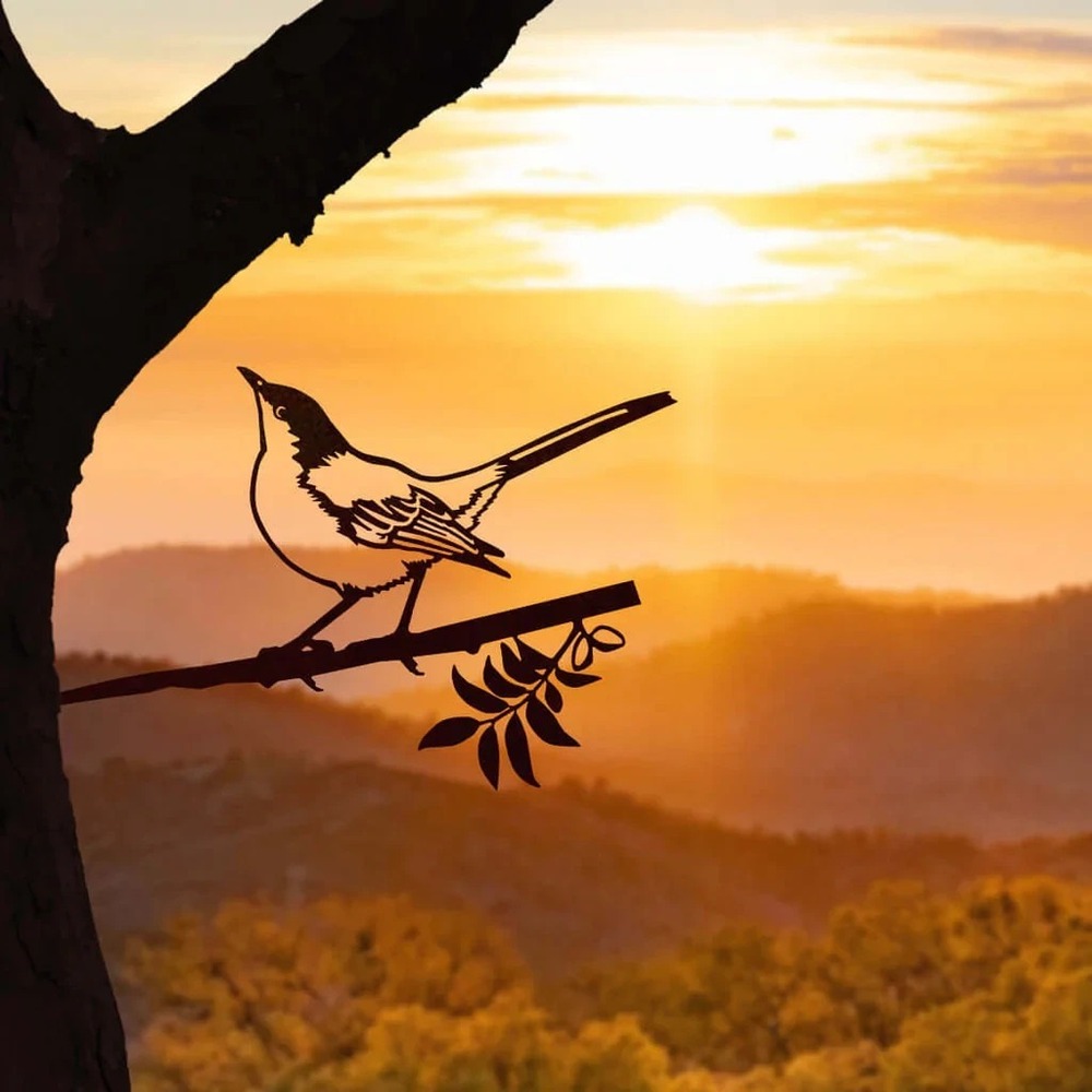 The Original Metalbird‎ Outdoor Silhouette Mockingbird Corten Steel Lasercut NEW